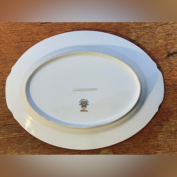 Vintage Discontinued Noritake DIMITY Gold Trim Lug Handled Oval Serving Plate - Picture 7 of 16